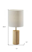 Wood Circular Block Table Lamp - Natural