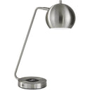 21" Metal Desk Table Lamp With Silver Shade - Silver