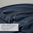 Porter - Full Soft Washed Pleated Duvet Cover Set - Navy - Comfort Spaces - Duvet Covers & Shams - Elite Enclave Home