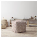 Cotton Dog Pouf Cover - Pink / White