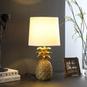 Bedside Table Lamp With White Empire Shade - Gold