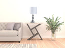 Crystal Standard Table Lamp With White Classic Drum Shade Table Lamp - Silver