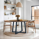 Reagan - Round Dining Table - Wheat / Slate - Chapel Hill - Dining Tables - Elite Enclave Home