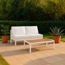 Nizuc - Outdoor Patio 2 Seat Armless Modular Sofa With White Frame - Meridian Furniture - Stationary Sectionals- Elite Enclave Home