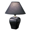 Ceramic Bedside Table Lamp With Black Shade - Black