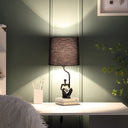 Table Lamp With Black Globe Shade - Black