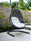 Aluminum Outdoor Swing Chair With Beige Cushion - Beige