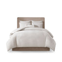 Hanae - King Blend Yarn Dyed 3 Piece Comforter Set - White