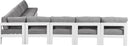 Nizuc - Outdoor Patio 9 Piece Modular Sectional With White Frame - Meridian Furniture - Stationary Sectionals- Elite Enclave Home