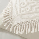 Laetitia - Twin Tufted Medallion Fringe Coverlet Mini Set - Off White