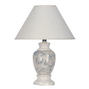 Faux Marble Ceramic Accent Table Lamp With White Empire Shade - Ivory
