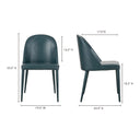 Burton - Vegan Leather Dining Chair (Set of 2) - Dark Teal - Moe's Home Collection - Chair Sets - Elite Enclave Home