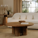 Treccia - Round Coffee Table - Oak - Moe's Home Collection - Coffee Tables - Elite Enclave Home
