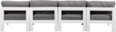 Nizuc - Outdoor Patio 4 Seat Armless Modular Sofa With White Frame - Meridian Furniture - Stationary Sectionals- Elite Enclave Home