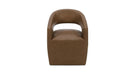 Barrow - Rolling Dining Chair Leather - Tan - Moe's Home Collection - Arm Chairs - Elite Enclave Home
