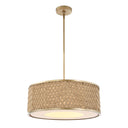 Pinchot - 4 Light Rattan Drum Pendant - Brown - Uttermost - Pendant Lighting- Elite Enclave Home