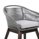 Solid Wood Outdoor Dining Chair With Gray Cushion - Gray