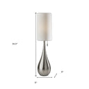 Metal Teardrop Table Lamp - Brushed Steel - HomeRoots - Table Lamps - Elite Enclave Home