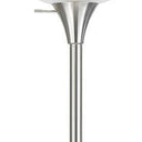 Torchiere Floor Lamp With White Frosted Glass Dome Shade - Nickel - HomeRoots - Floor Lamps - Elite Enclave Home