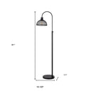 Adjustable Traditional Shaped Floor Lamp With Bronze Dome Shade - Black - HomeRoots - Floor Lamps - Elite Enclave Home