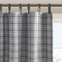 Anaheim - Plaid Faux Leather Tab Top Curtain Panel With Fleece Lining - Gray - Madison Park - Curtains & Drapes - Elite Enclave Home
