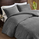 Mckenzie - 3 Piece King/California King Twill Washed Duvet Set - Gray