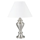 Metal Urn Table Lamp With White Classic Empire Shade - Nickel