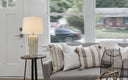 Glass Novelty Table Lamp With White Empire Shade - Nickel