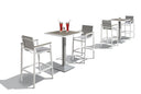 3 Piece Modern Outdoor Bar Set - White And Gray