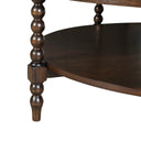 Philippe - Round Coffee Table With Shelf - Brown