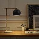 22" Iron Desk Table Lamp With Black Dome Shade - Black
