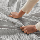 Waffle Weave - King Cotton Blanket - Gray