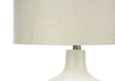 Ceramic Gourd Table Lamp With Drum Shade - Cream - HomeRoots - Table Lamps - Elite Enclave Home