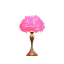 Glam Feather And Gold Table Lamp - Hot Pink