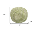 Round Pouf Ottoman - Green