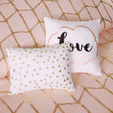 Raina - Twin Metallic Printed Comforter Set - Blush / Gold