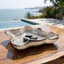 Lunara - Indoor-Outdoor Stone Bowl - Gray / White
