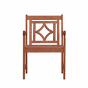 24" Solid Wood Indoor Outdoor Arm Chair - Brown