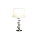 Crystal Stacked Geo Cubes Table Lamp With White Classic Empire Shade - Silver