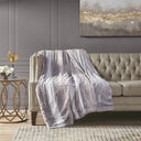 Zuri - Oversized Throw - Blush / Gray - Madison Park - Throws - Elite Enclave Home