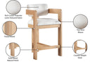 Sacha - Linen Stool With Natural Base - Meridian Furniture - Counter Height (24" - 27") - Elite Enclave Home