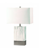 Marble Table Lamp - White / Brushed Nickel
