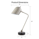 Iron Desk Table Lamp With Gray Bell Shade - Gray
