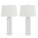 Table Lamp Coastal With White Shade (Set of 2) - White