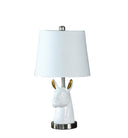 21" Bedside Table Lamp With White Empire Shade - Silver
