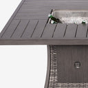Wicker Outdoor Gas Fire Pit Table With Ice Bucket - Gray