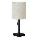Metal Candlestick USB Table Lamps With Beige Drum Shade (Set of 2) - Black - HomeRoots - Lamp Sets - Elite Enclave Home
