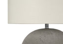 Concrete Round Table Lamp With Ivory Drum Shade - Gray - HomeRoots - Table Lamps - Elite Enclave Home
