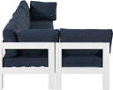 Nizuc - Outdoor Patio 5 Piece Modular Sectional With White Frame - Meridian Furniture - Stationary Sectionals- Elite Enclave Home