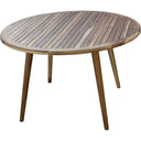 36" Rounded Solid Wood Outdoor Dining Table - Natural